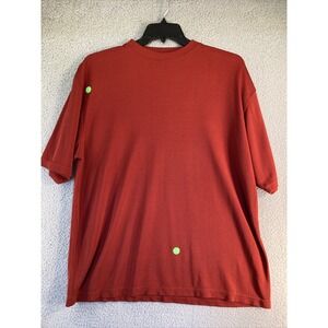 JoS A Bank Mens Silk‎ Top Size Medium Rust/Dark Orange Short Sleeve Casual